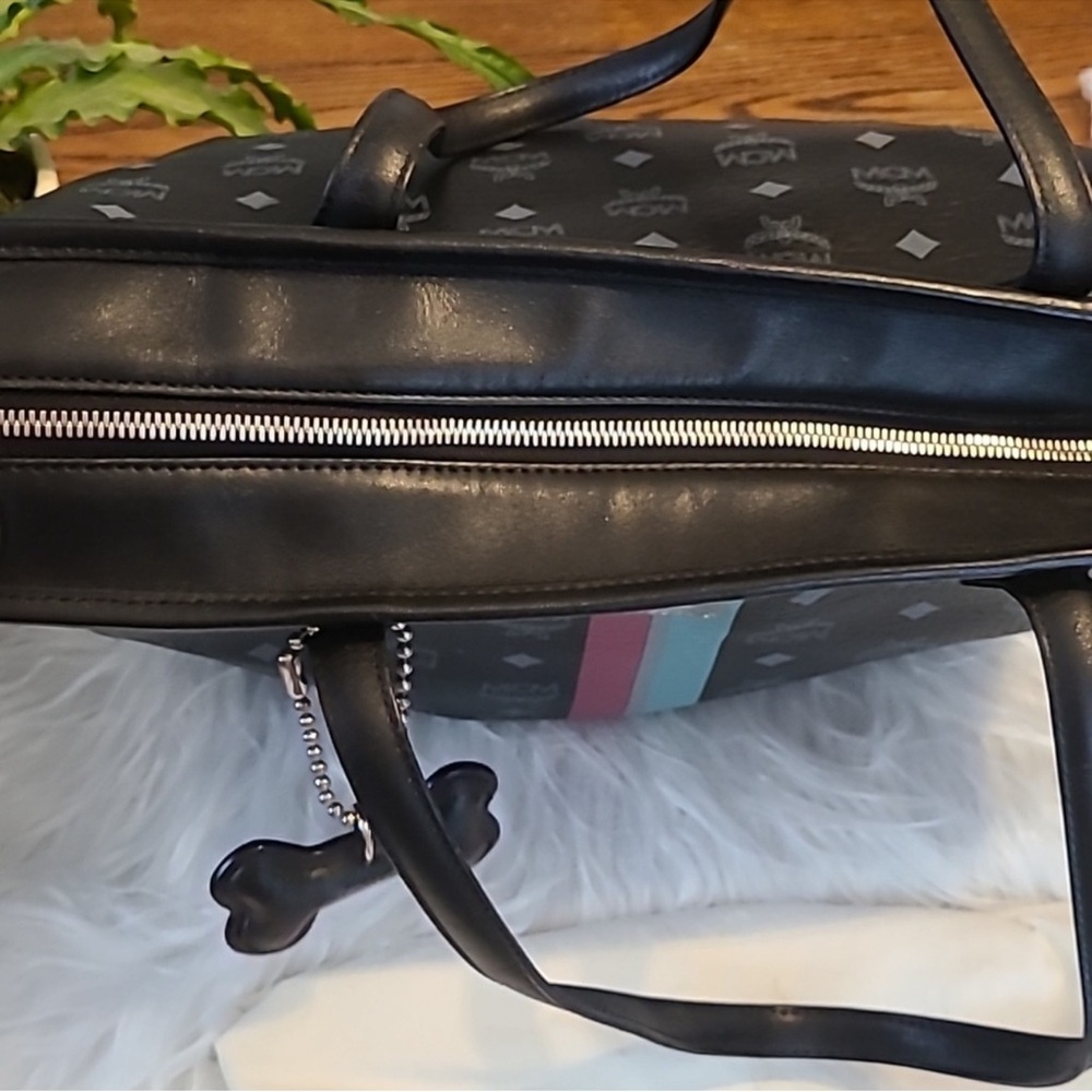 MCM Black Tote with Red and Green Stripes - Picture 13 of 15